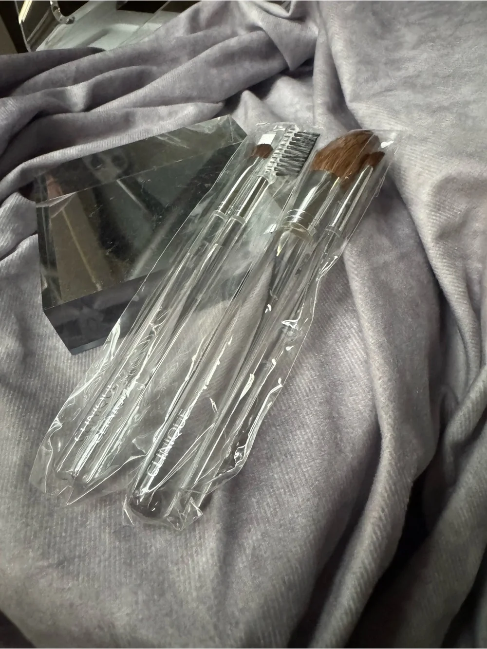 Clinique Professional Makeup Brush Set - Clear Handle, Brown Bristles